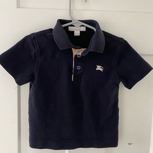 Burberry Polo Shirt Navy Blue Toddler Boys Size 4Y